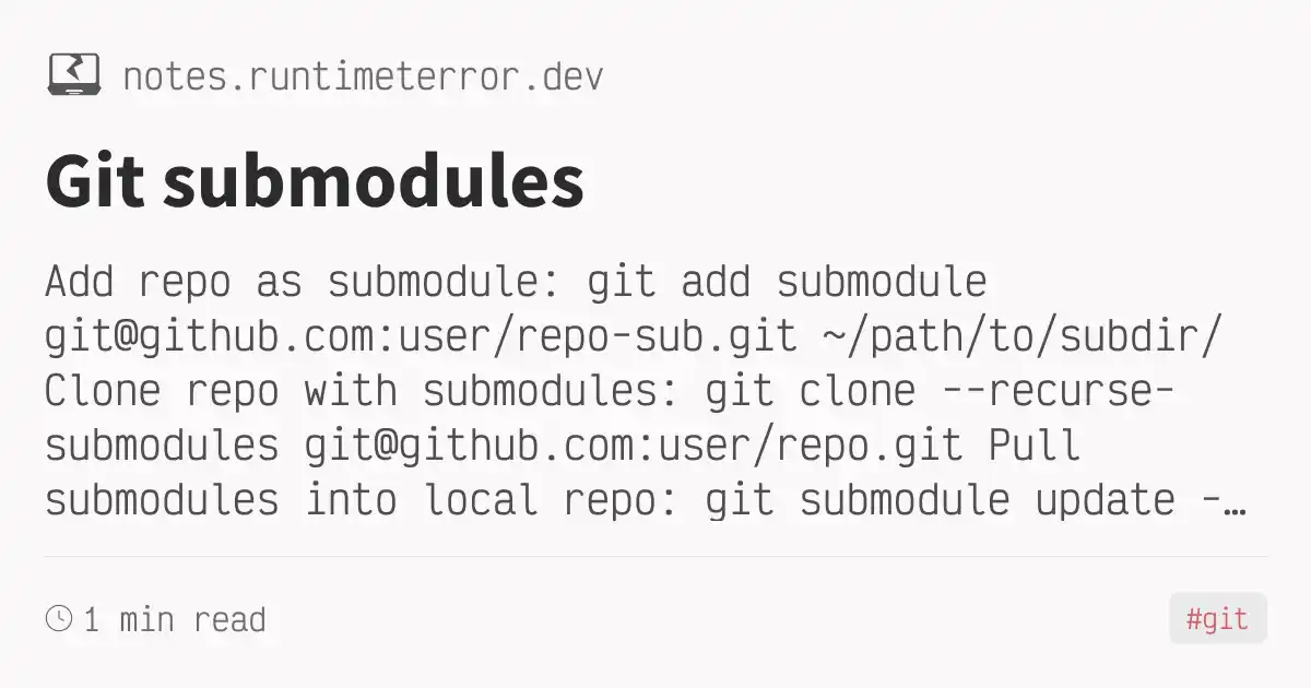 Git submodules