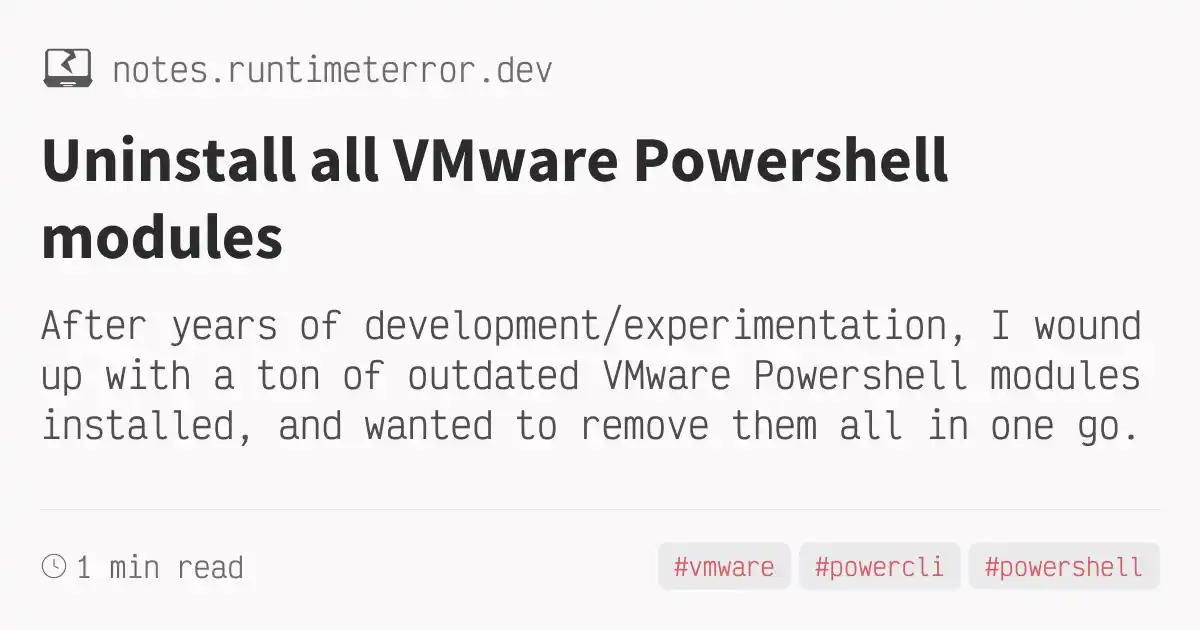 Uninstall all VMware Powershell modules